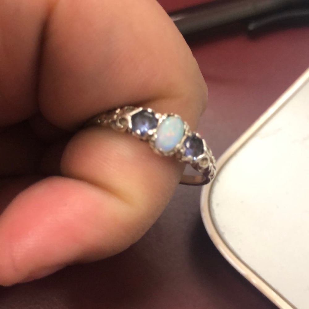 Opal and Amethyst Ring